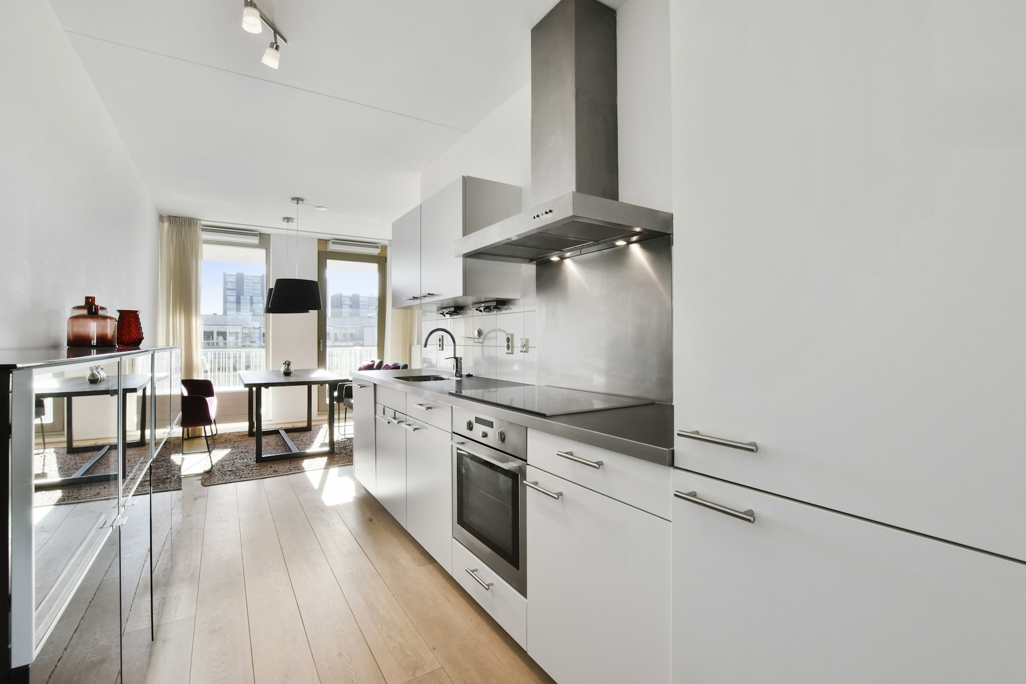 Kitchen with contemporary furniture and appliances